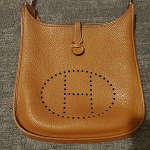 Authentic HERMES gold Evelyne 1 Crossbody